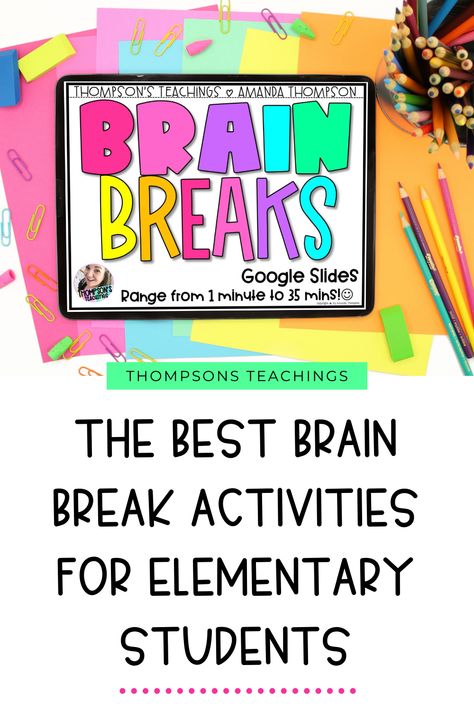 Are you looking for some brain break activities or brain break ideas that will help recharge your elementary students? These 10 brain breaks for elementary students are great for helping to get students focused. I share mindfulness activities for kids as well as movement activities for kids. There are guided meditations and yoga for kids. These are great for indoor recess as well. Students can also use these in a calm down corner. They are a great classroom management tool. Brain Break Activities Elementary, Classroom Movement Games, Brain Breaks In The Classroom, Puzzles For Elementary Students, Classroom Brain Break Games, Brain Break Upper Elementary, Classroom Brain Breaks Activities, Fun Brain Breaks For Kids, Brain Breaks For Upper Elementary