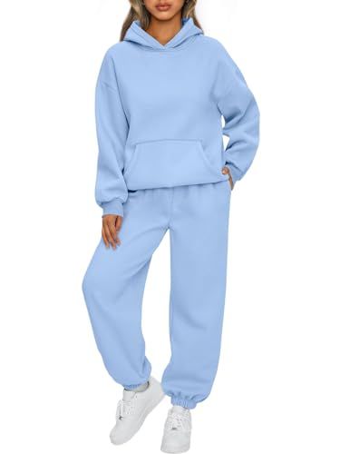 AUTOMET Womens 2 Piece Outfits Lounge Hoodie Sweatsuit Sets Oversized Sweatshirt Baggy Fall Fashion Sweatpants with Pockets Womens 2 Piece Outfits, Fashion Sweatpants, Y2k Sweatpants, Two Piece Loungewear, Sweatpants With Pockets, Pajama Outfits, Sweatpants Style, Lazy Day Outfit, Loose Hoodie