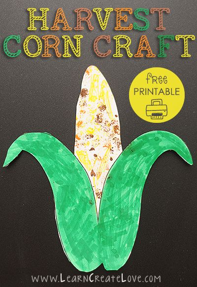 Printable Corn Craft, Fall art projects for kids! Corn Crafts For Toddlers, Corn Template Free Printable, Corn Crafts Preschool, November Crafts Preschool, Indian Corn Craft, Corn Printable, Fall Art Projects For Kids, Preschool Harvest, Shape Turkey