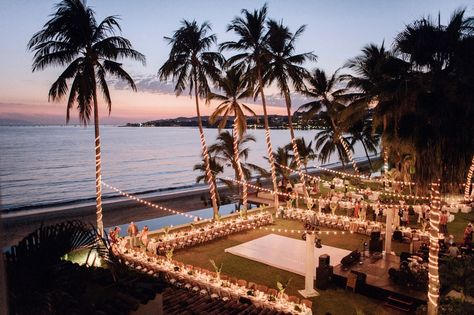 U Shaped Table, Resort Wedding Reception, Fall Destination Wedding, Wedding Reception Dance Floor, Ocean Palm Trees, Beach Reception, Outdoor Beach Wedding, Beach In Mexico, Mexico Wedding Venue