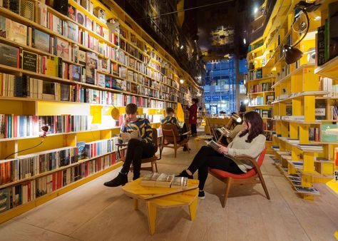 Spanish studio SelgasCano has completed a concept bookstore in east London, featuring handmade wooden bookshelves based on the fictional Library of Babel The Library Of Babel, Bookstore Design, Literary Travel, Dream Library, London Shopping, Book Cafe, Retail Design Blog, Big Book, East London