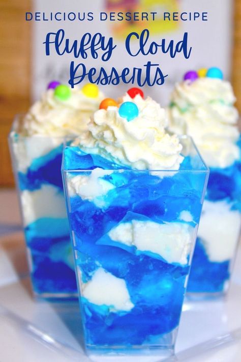 These UP cloud desserts are simple to create and only require two ingredients. Add a few colorful candy balls to the tops to give a nod to balloons floating on the clouds. On Cloud 9 Cake Ideas, On Cloud 9 Birthday Party Games, Weather Themed Snacks, Color Party Blue Food Ideas, Cloud Nine Cake Ideas, Cloud Party Ideas, Cloud 9 Birthday Party Ideas Diy, Cloud 9 Birthday Party Activities, Cloud Themed Birthday Party