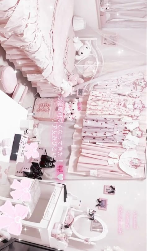 Jirai Kei Room, Pink Room Decor, Bedding Inspiration, Jirai Kei, Princess House, Cute Bedroom Decor, Pretty Room, Kawaii Room, Room Planning