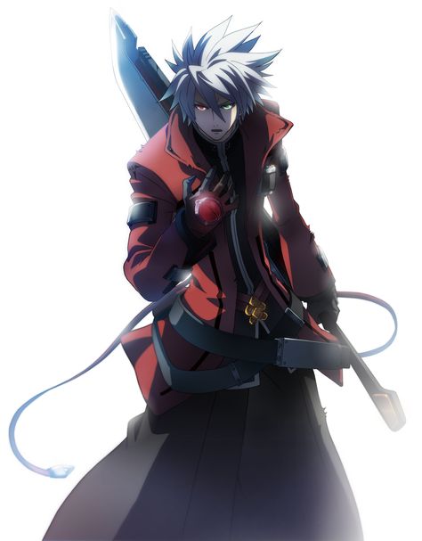 Ragna The Bloodedge, Blue Characters, The Grim Reaper, Guilty Gear, Black Anime Characters, Robot Concept Art, Good And Evil, The Grim, Character Design Male