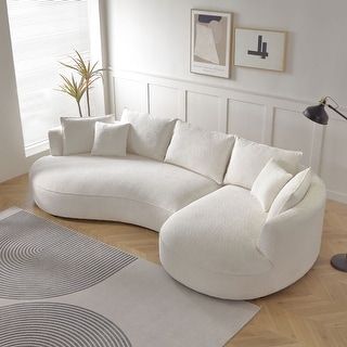 SAFAVIEH Couture Winford Giotto Mouse Velvet Commercial Grade Sofa - On Sale - Bed Bath & Beyond - 22093363 Shaped Sofa, Sofa Chaise, Curved Sofa, White Cushions, Sectional Sofas, L Shaped Sofa, Sofa Sale, Velvet Sofa, Corner Designs