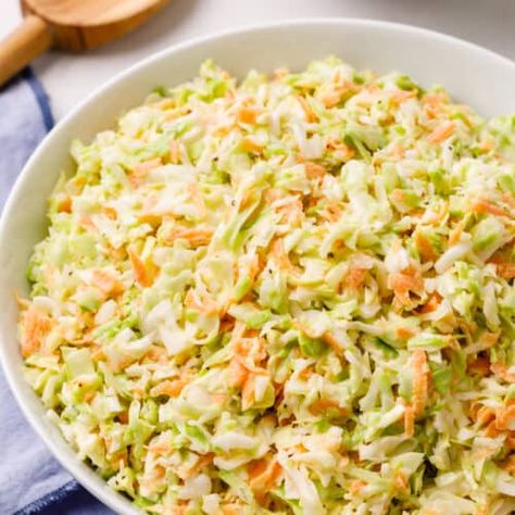 KFC Coleslaw (Copycat Recipe) - All Things Mamma Recipes With Chopped Cabbage, What To Make With Shredded Cabbage, Salad Cabbage Recipes, Marinated Cabbage Salad, Shredded Cabbage Recipes Side Dishes, Recipes For Shredded Cabbage, Angel Hair Cabbage Recipes, Shredded Cabbage Recipes Healthy, Cabbage Salad Recipes Easy