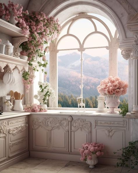 Pink Aesthetic House, Pink Victorian Bedroom, Art Deco Houses, Luxury Mansions Interior, Welcome To My House, Vintage Inspired Decor, Fantasy House, Aesthetic Rooms, Romantic Homes