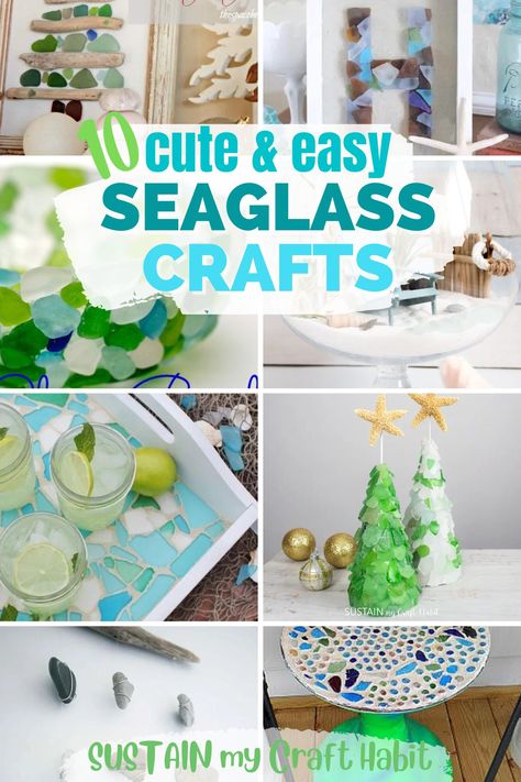 Sea glass crafts are so unique and satisfying to make as they let you display beautiful beach found treasures in creative ways. We have over 10 easy and cute projects to make using seaglass. Sea Glass Projects, Seaglass Diy, Beach Glass Projects, Sea Glass Diy, Beach Crafts Diy, Sea Glass Gifts, Sea Glass Art Diy, Sea Glass Mosaic, Beach Glass Crafts