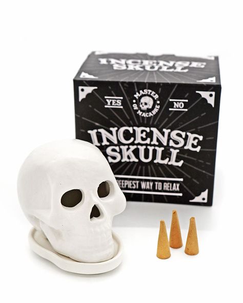 Bp House, Cone Incense Burner, Gothic Decor Bedroom, Skull Top, Cone Incense, Mobile Home Decorating, Incense Burner Holder, Sandalwood Incense, Incense Cone