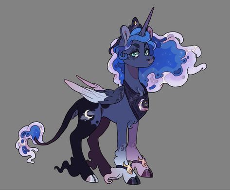 mlp fanart Luna Redesign, Mlp Luna, Luna Mlp, Pegasus Unicorn, My Lil Pony, Mlp Fan Art, Princess Luna, My Little Pony Characters, My Little Pony Drawing