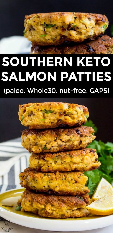 Paleo Salmon Patties, Keto Salmon Patties, Southern Keto, Low Carb Salmon Patties, Southern Salmon Patties, Low Carb Salmon, Keto Salmon, Salmon Croquettes, Southern Comfort Food