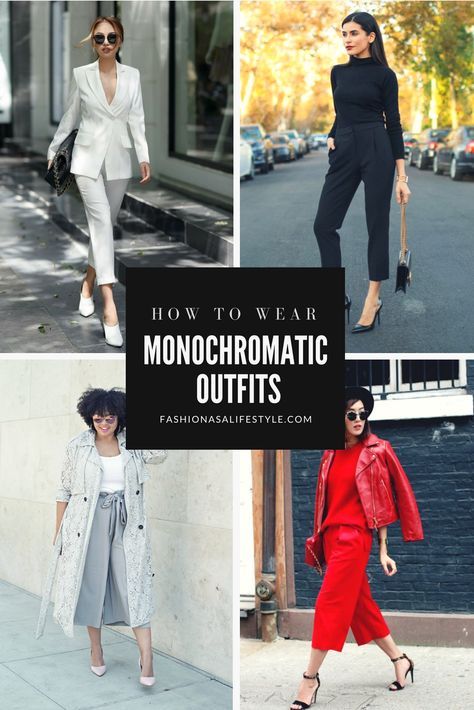 Why are monochromatic looks great? it’s an easier and faster way to put an outfit together. It’s a lifesaver option when you don’t have enough time to get dressed in the mornings... Monochromatic Outfit Fall, One Color Outfit, Monochromatic Looks, Monochromatic Style, Make Fashion, Monochromatic Fashion, Monochromatic Outfit, Fashionista Style, Monochrome Fashion