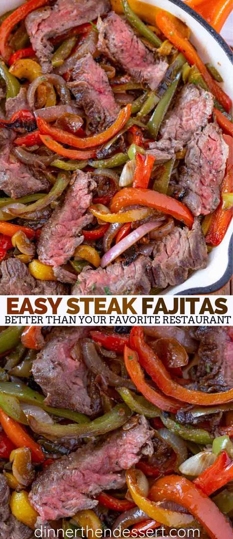 Skillet Quesadilla, Steak Fajita Seasoning, Best Steak Fajitas, Easy Fajita Recipe, Beef Fajita Recipe, Homemade Fajitas, Skirt Steak Fajitas, Flank Steak Fajitas, Easy Steak Fajitas