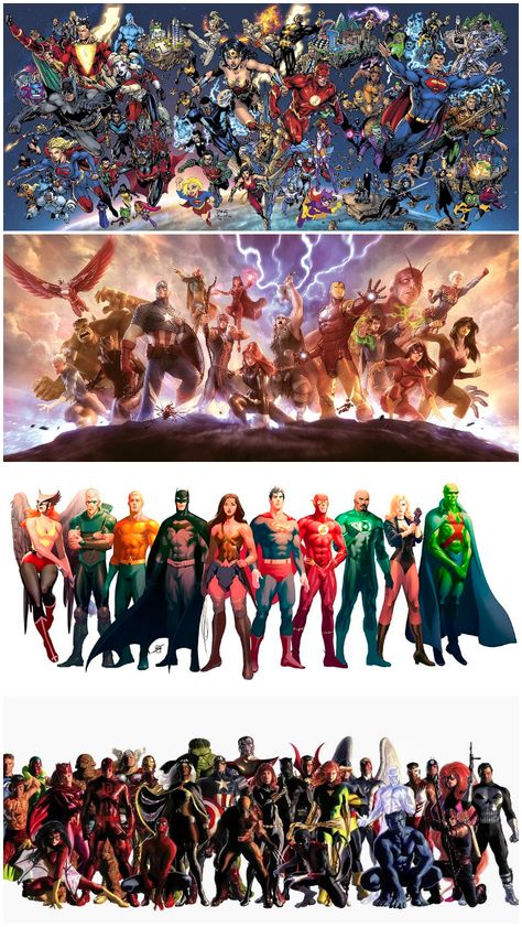 Marvel Vs Dc Art, Marvel And Dc Crossover, Superhero Art Projects, Marvel Multiverse, Avenger Artwork, Dc Comic Costumes, Marvel Cards, Marvel Heroines, Marvel And Dc Characters