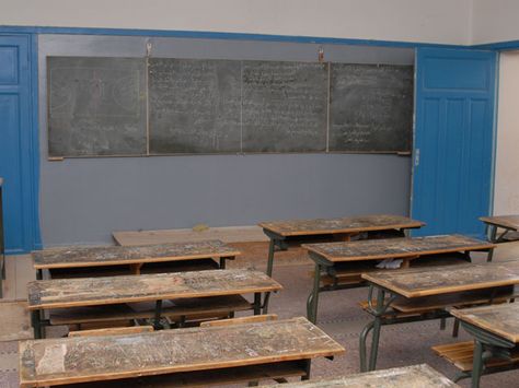 Junior High Classroom ------------         Both French and Arabic are taught in Moroccan schools, and it is sometimes difficult to incorporate the many different Arabic dialects spoken in Morocco into class instruction. This classroom is located at a middle-class junior high in Meknes. (Meknes, Morocco, October 2006) Junior High Classroom, Meknes Morocco, Middle Class, Junior High, Private School, Senior Year, Morocco, Allah, Madrid