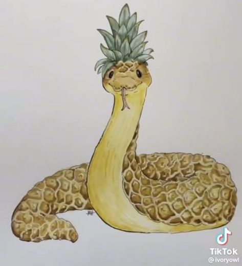 Snake Drawing, Fruit Animals, Fruits Drawing, Cute Snake, Cute Animal Drawings Kawaii, Easy Doodle Art, Cute Doodles Drawings, Best Tattoo Designs, Cute Doodle Art