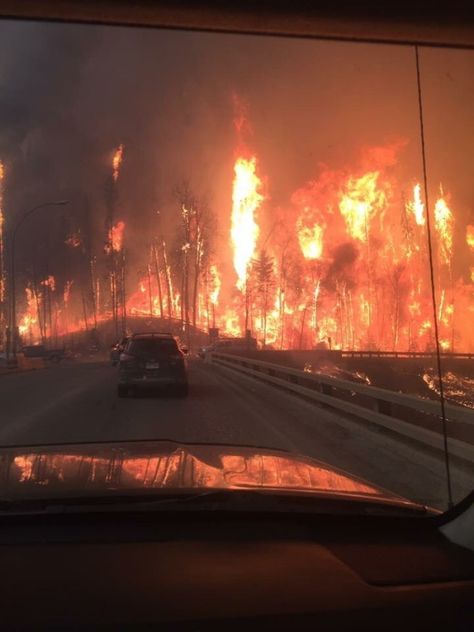 Fleeing the wild fire in Fort McMurray, Alberta Canada. May 3, 2016. Apetite For Destruction, Fort Mcmurray, Yennefer Of Vengerberg, Ineffable Husbands, By Any Means Necessary, Orange Aesthetic, Aesthetic Pastel, Forest Fire, Life Is Strange