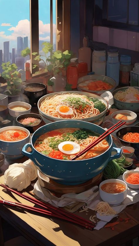 More interesting things on our YouTube channel. Subscribe, everyone is welcome🧡 #food #korean food #ramen #korean #yammy Korean Food Ramen, Escape From Alcatraz, Girl With Purple Hair, Japanese Food Illustration, Retro Vespa, Vespa Retro, Girl Vector, Foodie Art, Food Artwork