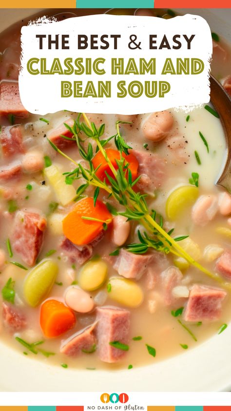 Recipe For Ham And Bean Soup, Northern Bean Soup, White Beans And Ham, Ham Soup Recipes, Ham And Bean, Navy Bean Soup, Ham Soup, Ham And Beans, Ham And Bean Soup