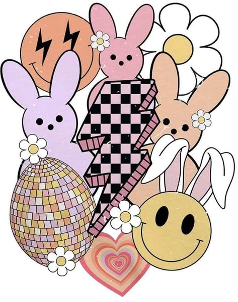 Easter Sublimation Designs, Iphone Wallpaper Preppy, Cute Home Screen Wallpaper, Retro Easter, Cute Home Screens, Easter Sublimation, Easter Wallpaper, School Spirit Shirts, Tshirt Printing Design