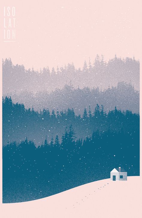 Snow Falling, Design Graphique, Illustrations Posters, In The Middle, A House, The Middle, Illustration Design, Graphic Art, Cool Art