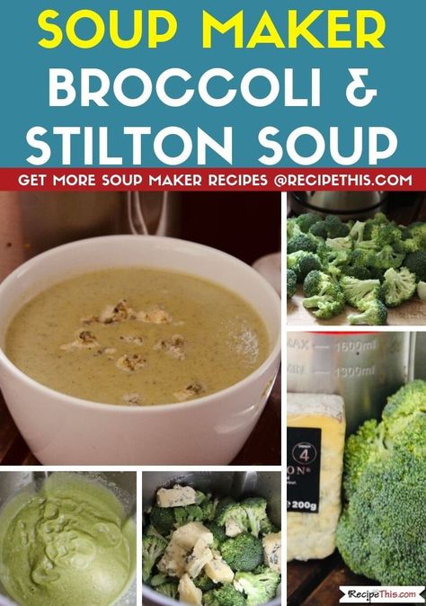 Soup maker Broccoli And Stilton Soup Recipe. Creamy broccoli and stilton soup cooked in the soup maker. Perfect for leftover stilton or any other blue cheeses. Freezer friendly and full of flavour. #soupmaker #soupmakerrecipes #broccolisoup #broccolistiltonsoup Broccoli And Stilton Soup, Stilton Soup, Homemade Tomato Soup Recipe, Soup Maker Recipes, Best Vegetable Recipes, Creamy Broccoli Soup, Vegetable Casserole Recipes, How To Make Broccoli, Quick Soup