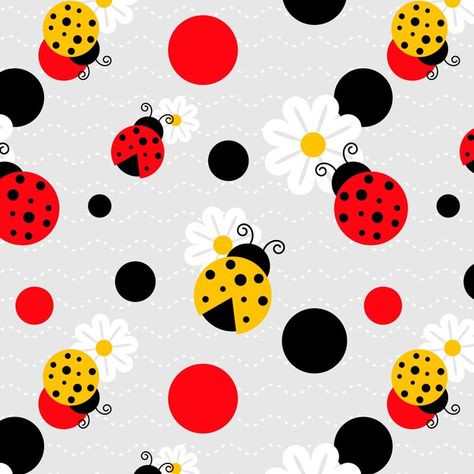 Ladybug Pattern Design, Ladybug Bug, Ladybug Pattern, Pattern Images, Design Creative, Lady Bug, Animal Pattern, Flat Design, Sewing Ideas