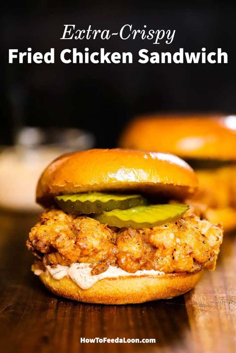 Chicken Sandwiches Recipes, Chicken Tender Sandwich, Crispy Fried Chicken Sandwich, Fried Chicken Sandwich Recipe, Crispy Chicken Sandwiches, Paleo Main Dishes, Marinating Chicken Breast, Buttermilk Chicken, Gourmet Sandwiches