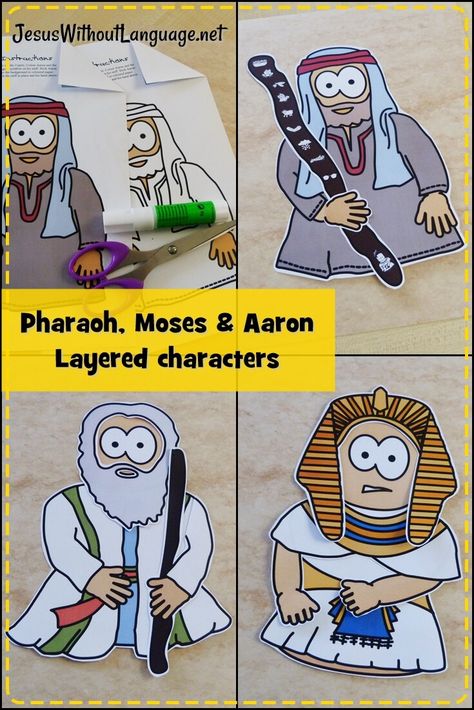 Moses Before Pharaoh Craft, Moses And Aaron Craft, Moses And Pharaoh Craft, Moses Plagues, The 10 Plagues Of Egypt, 10 Plagues Of Egypt, Moses And Aaron, Exodus 7, Layered Images