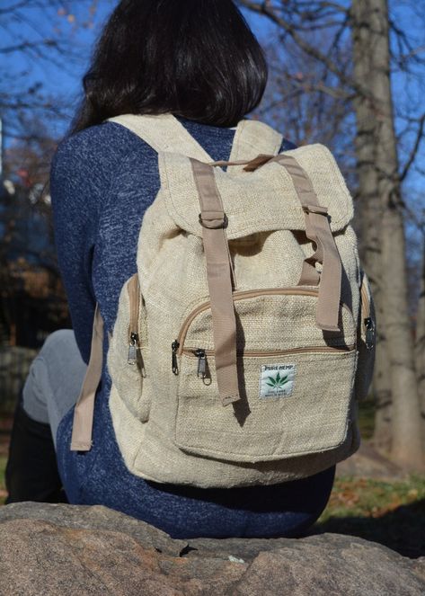 Hemp Backpack, Hemp Fashion, Hemp Bag, Attractive Clothing, Everyday Backpack, Always Cold, Bag School, Cool Backpacks, School Bag