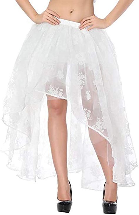 Coswe Women's Black Lace Victoria Gothic Long Maxi Skirt Party at Amazon Women’s Clothing store Long Tutu Skirt, White Ruffle Skirt, Womens Tulle Skirt, Ruffle Skirts, Cocktail Skirts, Long Tutu, Long Maxi Skirt, Tulle Tutu, Long Maxi Skirts