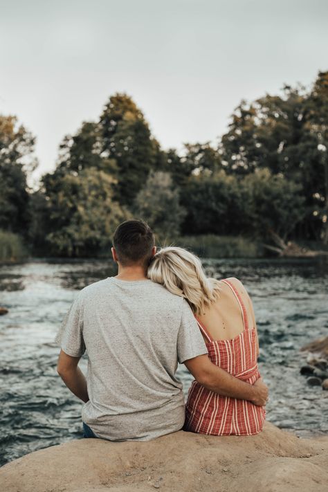 Engagement River Photoshoot Olivia Michele Photo Sacramento River, CA Riverside Photoshoot Ideas, Riverside Photoshoot, River Family Photoshoot, Riverside Couple Photoshoot, River Couples Photoshoot, River Engagement Pictures, Couple River Photoshoot, Couples Water Photoshoot, Couples Photoshoot River