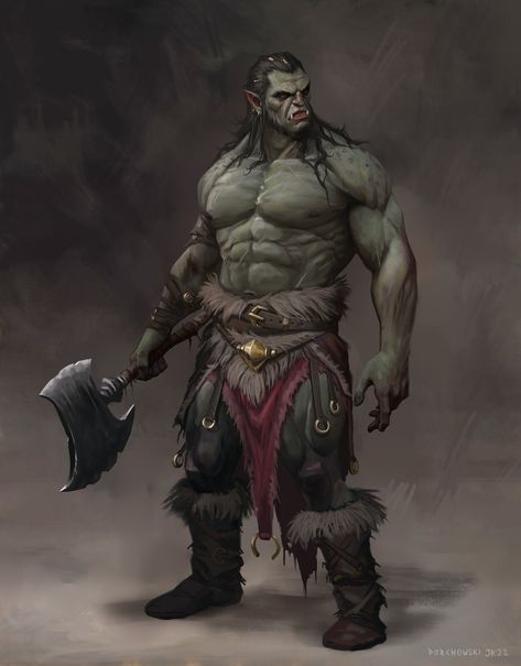 Half Orc Barbarian, Dnd Orc, Barbarian Dnd, Orc Warrior, Half Orc, Pathfinder Character, Epic Characters, Fantasy Races, Dungeons And Dragons Characters