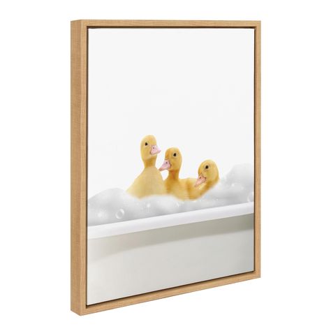 PRICES MAY VARY. Modern Framed Canvas Wall Art: Cute animal art on framed high-quality gallery-wrapped canvas. Our premium high-tension canvas is stretched across a solid surface to resist sagging. Outside display dimensions are 24 inches by 18 inches by 1.6 inches High Quality Materials: Our custom wall art has a charming, resilient float frame that showcases a narrow gap between the edge of the canvas and the frame. We also print with UV fade-resistant inks to give you picture-perfect detail a 3 Ducks, Duck Bathroom, Transitional Wall Art, Baby Animal Art, Childrens Bathroom, Duck Art, Bathroom Kids, Glass Printing, Kids' Bathroom