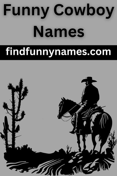 Get ready to saddle up and laugh out loud with these hilarious cowboy name ideas! From yeehaw-worthy puns to wild west wordplay, this content will have you grinning from ear to ear. So dust off your boots, grab your hat, and join in the fun as we round up the most comical cowboy names you've ever heard. Whether you're a rootin' tootin' cowboy enthusiast or just looking for a good chuckle. #YeehawHumor and #WildWestLaughs #GiddyUpGiggles #FunnyCowboyNames Cowboy Nicknames, Western Theme Drink Names, Western Words, Adult Western Party, Cowboy Slang, Cowboy Core, Cowboy Names, Group Chat Names, Western Names