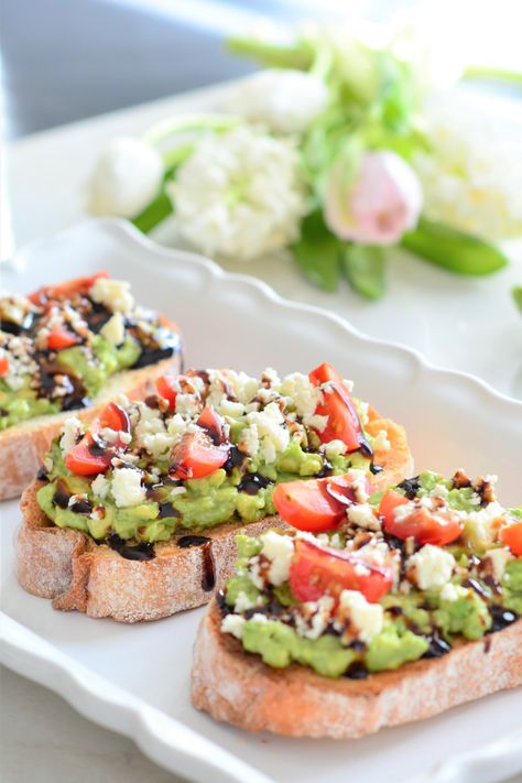 Avocado Toast with Tomato, Feta & Balsamic Reduction — Beyond the Brambleberry Feta Avocado Toast, Avocado Toast With Feta, Mediterranean Diet Recipes Breakfast, Balsamic Reduction Recipe, Mediterranean Diet For Beginners, Mediterranean Diet Shopping List, Mediterranean Snacks, Mediterranean Diet Breakfast, Muesli Recipe