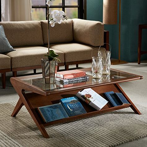 Glass Table Living Room, Rectangle Glass Coffee Table, Accent Furniture Living Room, Angular Design, Coffee Table With Shelf, Tempered Glass Table Top, Solid Coffee Table, Mid Century Coffee Table, Room Display