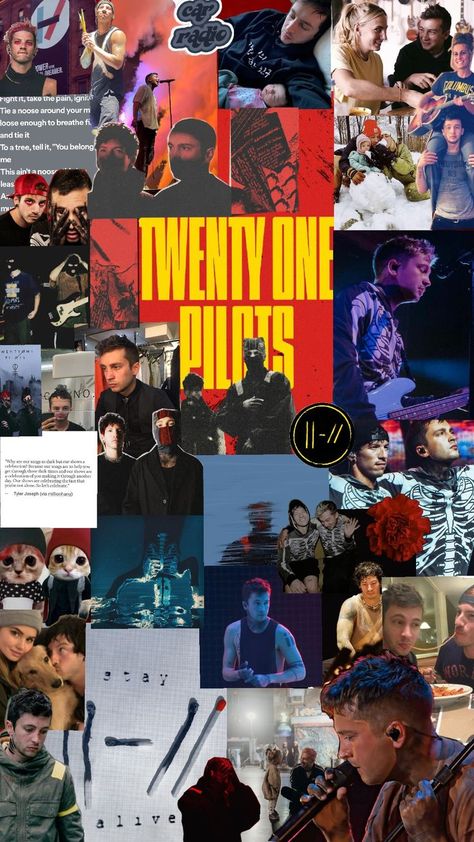 I love Twenty-one Pilots 💙 Twenty One Pilots Wallpaper, Twenty One Pilots Aesthetic, 21 Pilots, Wallpaper Collage, Tyler Joseph, One Pilots, Staying Alive, Make It Through, Twenty One Pilots