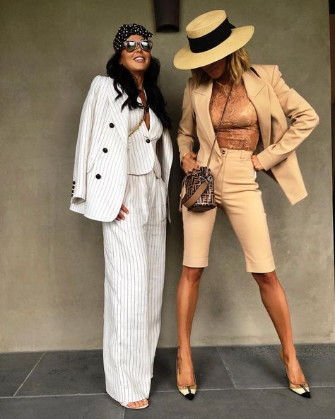 Pip Edwards Melbourne Cup Outfit 2018 | Who What Wear Pip Edwards, Tan Suit, Races Style, Dresses Australia, Melbourne Cup, Tony Bianco, Tailored Blazer, Friends Fashion, Short Suit