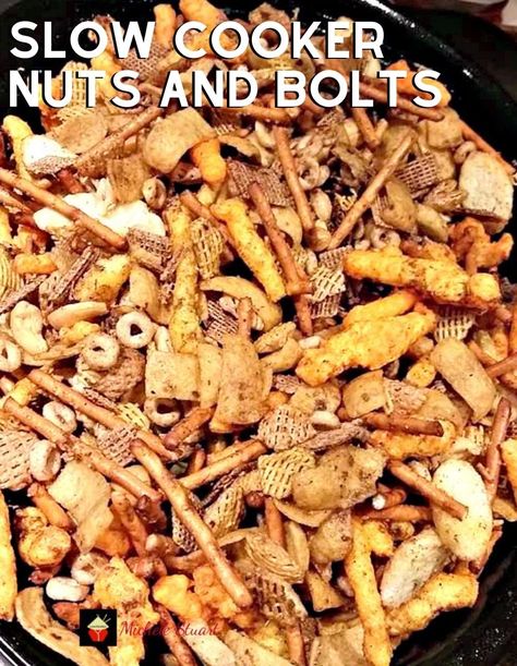 Beer Nuts Bar Mix Recipe, Recipe For Nuts And Bolts, Nuts And Bolts Recipe, Honey Glazed Walnuts, Chex Snack Mix, Coffee And Walnut Cake, Snack Mixes, Chex Mix Recipes, Slow Cooker Roast