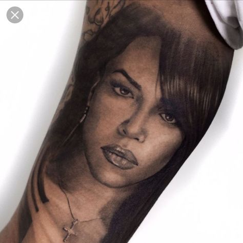 Aaliyah Tattoo, Potrait Tattoo, Face Tats, Tattoos Inspo, Tribute Tattoos, Men Tattoos Arm Sleeve, Music Tattoo, S Tattoo, Pretty Tattoos