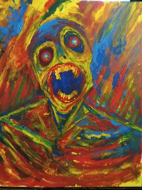 Leovincible (@leovincible) on X Cursed Painting Ideas, Weird Portraits Painting, Aesthetic Oil Painting Ideas, Creepy Oil Pastel Art, Weird Painting Ideas On Canvas, Scholastic Art Winners, Weird Painting Ideas, Complementary Colors Painting, Silly Paintings