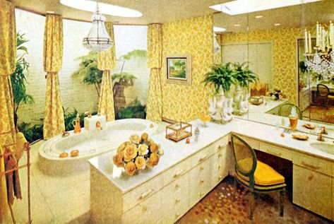 60 vintage '60s bathrooms: Retro home decorating ideas 60s Bathroom Decor, 60s Bathroom, 1960s Bathroom, Spanish Style Furniture, 60s Interior, Bathroom Retro, Retro Bathroom Decor, Atomic Decor, 60s Home