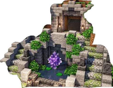 Staircase Up Mountain Minecraft, Mincraft Idea Houses Swamp, Jungle Ideas Minecraft, Swamp Biome Minecraft, Small Tree Minecraft Ideas, Small Waterfall Minecraft, Island Village Minecraft, Minecraft Hanging Bench, Spruce Village Revamp Minecraft