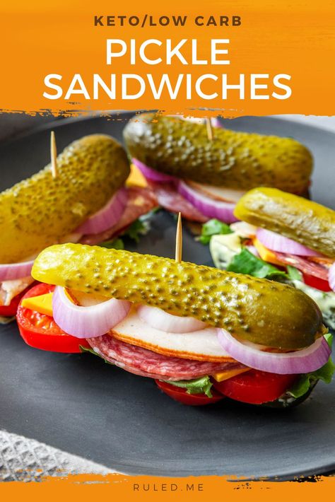 Pickle Snacks Ideas Keto, Pickle Meal Recipes, Pickle Lunch Ideas, Pickle Sandwiches No Bread, Pickle Food Ideas, Things To Make With Pickles, Pickle Meals, Healthy Pickle Snacks, Pickle Recipes Side Dishes