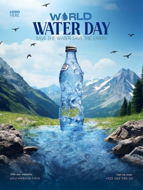 World water day 22 march world environme... | Premium Psd #Freepik #psd #earth #drinking-water #mother-earth #earth-day Water Advertising, Save Water Poster, Instagram Posts Template, Photoshop Video Tutorials, Photoshop Video, Water Poster, Template Social Media, World Water Day, Social Media Post Template