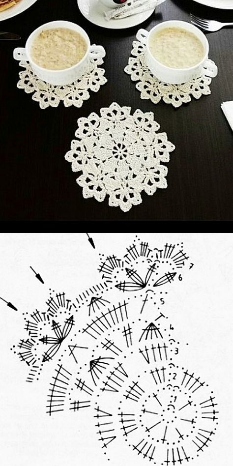 tea coaster Crochet Doily Diagram, Crochet Idea, Blanket Ideas, Crochet Coaster Pattern, Whimsical Wonderland, Crochet Snowflakes, Crochet Circles, Crochet Doily Patterns, Square Blanket