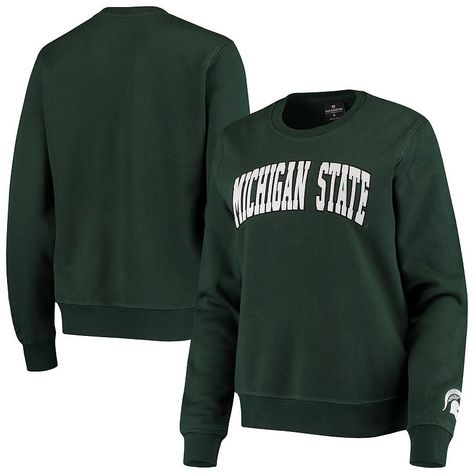 When your lucky game day tee just isn't enough on a cool day, snag this Michigan State Spartans Campanile pullover sweatshirt from Colosseum! This trendy extra layer will easily upgrade your passionate look, as it shows off bold lettering on the chest to ensure your Michigan State Spartans fandom is undeniable. Whenever the weather calls for some extra coverage, this should be the first thing you grab.When your lucky game day tee just isn't enough on a cool day, snag this Michigan State Spartans Bold Lettering, Fabric Applique, Michigan State Spartans, Sweatshirts Online, Michigan State, Women Pullover, Long Sleeve Pullover, Game Day, Pullover Sweatshirt