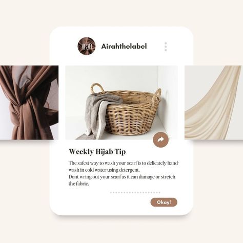 Weekly Hijab Tip: Keep your scarves looking fresh and beautiful by hand-washing them in cold water with a gentle detergent. Remember, don’t wring them out to avoid damaging the fabric. Take care of your hijabs, and they’ll take care of you! 💫 #HijabCare #AirahTheLabel #ScarfCare #HandWashOnly #FashionTips #HijabLove #GentleCare Linen Dress Pattern, Hijab Collection, Business Content, Beauty Design, Content Ideas, Linen Dress, Dress Pattern, Take Care Of Yourself, Hand Washing