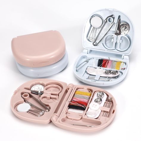 PRICES MAY VARY. 【Mini Travel Size 】 With its compact size of 2.55 x 2.75 inches, our small sewing kit is suitable for easily carrying with you. It is great for quick emergency mends and daily repairs, and can be stored in pockets, suitcases, backpacks, etc 【Comprehensive Set��】 Each package includes 4 basic sewing kit in light pink and light blue. Each box contains 1 pin, 1 scissors, 1 threading tool, 1 tweezers, 1 colorful thread board (6 random colors), 3 pearl needles, 3 sizes of hand needles Mini Travel Essentials, Emergency Sewing Kit, Mini Emergency Kit, Small Sewing Kit, Basic Sewing Kit, Mini Sewing Kit, Travel Sewing Kit, Travel Sewing, Basic Sewing